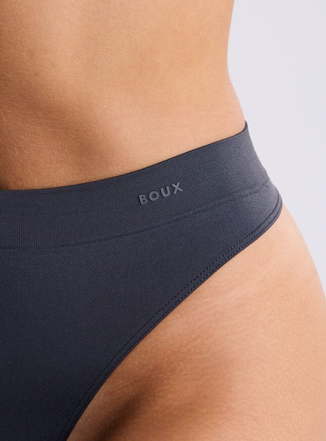 Boux Avenue High Leg Seamfree Thong - Charcoal