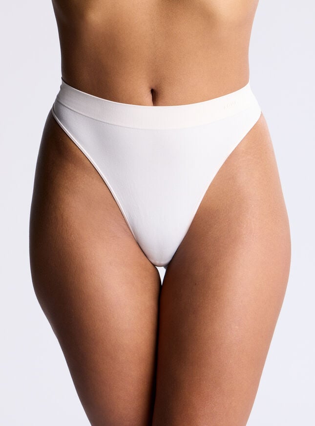 boux avenue High leg seamfree thong - Oyster
