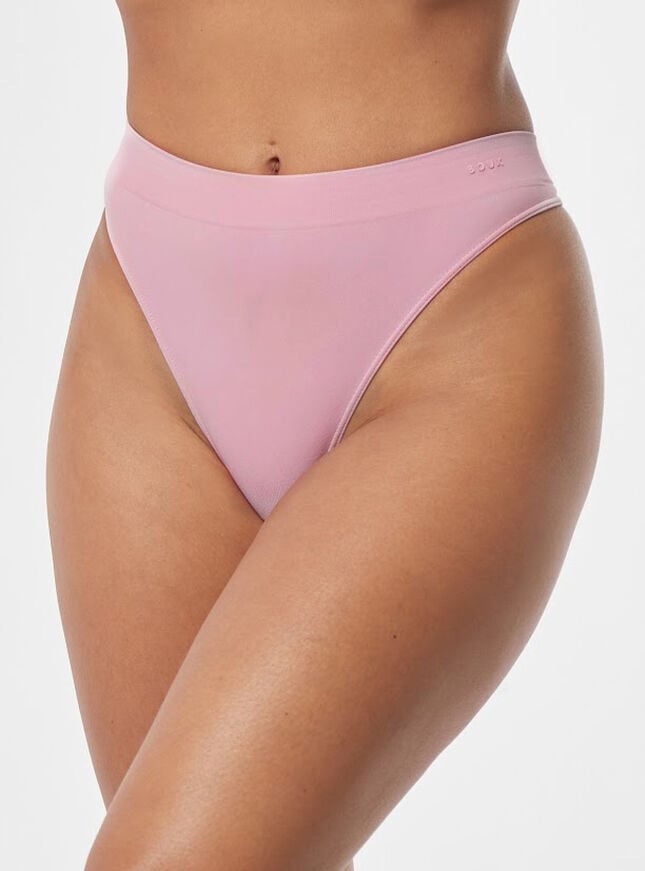 boux avenue High leg seamfree thong - Pink