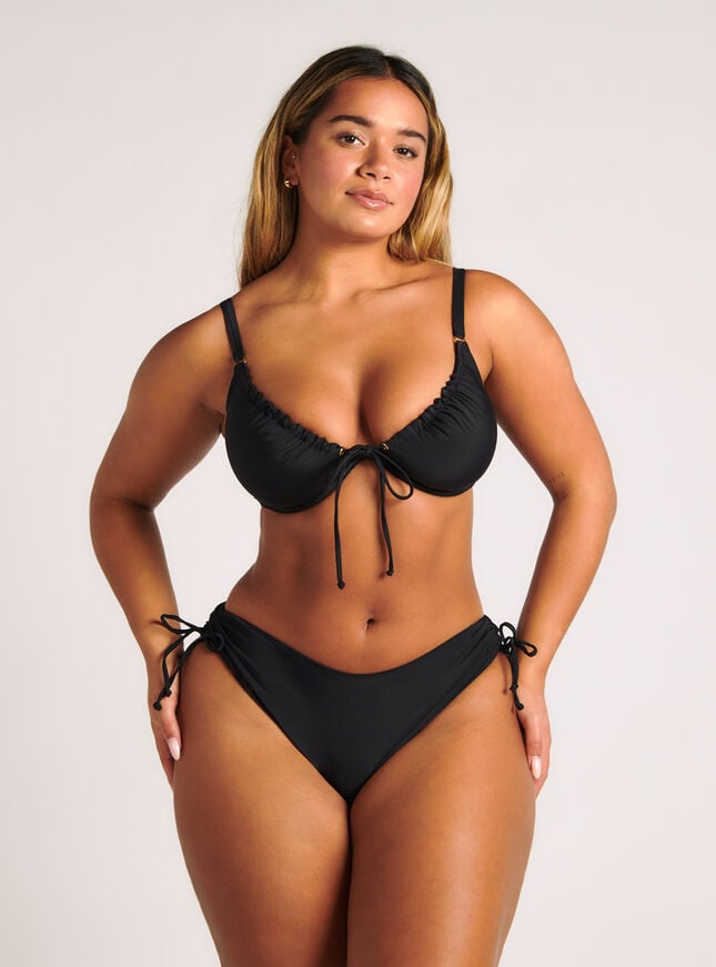 Boux Avenue Ibiza Bikini Ruched Side Briefs - Black