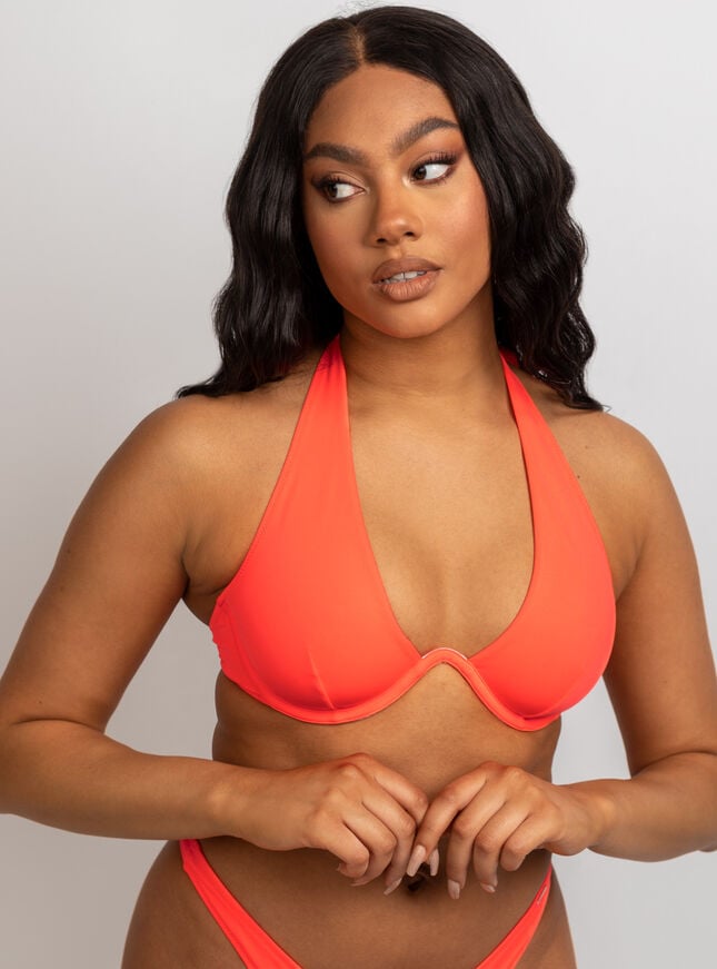 boux avenue Ibiza coral bikini top - Neon Coral