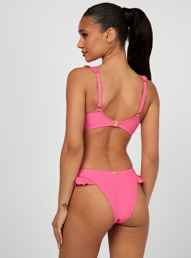Boux Avenue Ibiza Frill Bikini Top - Fuchsia