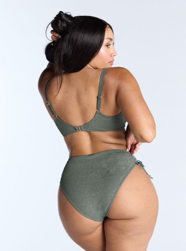 Boux Avenue Ibiza Sparkle Plunge Bikini Top - Khaki