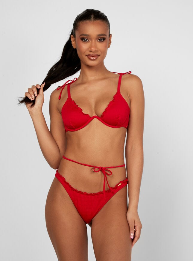 boux avenue Ibiza textured bikini briefs - Red Mix