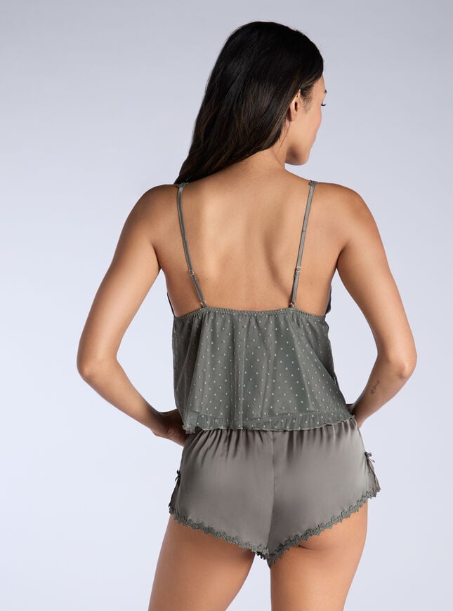 Boux Avenue Ivy Satin Cami Short Pyjama Set - Khaki