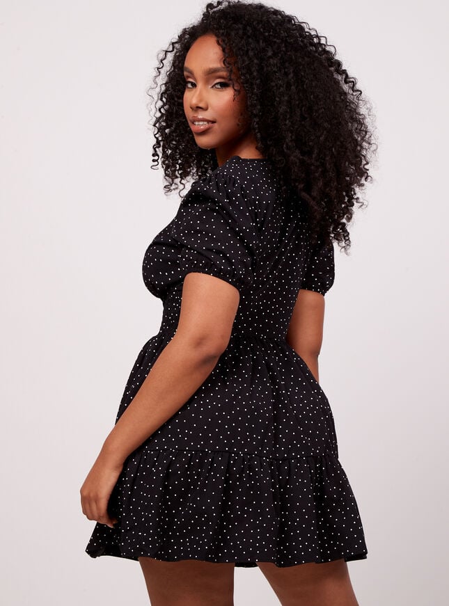 Boux Avenue Izabella Smock Dress - Black & White