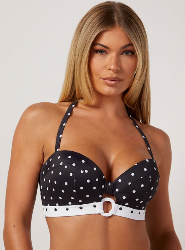 boux avenue Janeiro spot bikini top - Black Mix
