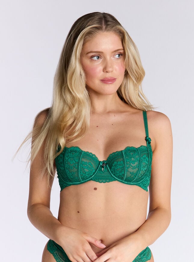boux avenue Jasmine lace balconette bra - Green