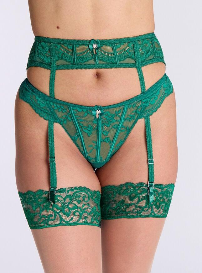 boux avenue Jasmine lace suspender belt - Green