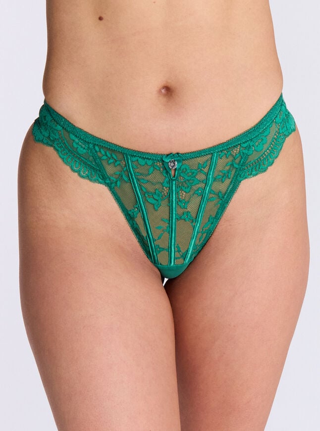 boux avenue Jasmine lace thong - Green