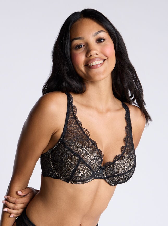 boux avenue Jodie high apex plunge bra - Black