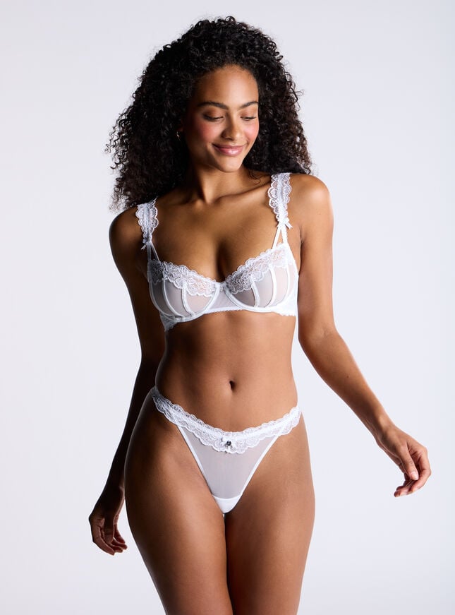 Boux Avenue Jordyn Sheer Balconette Bra - White