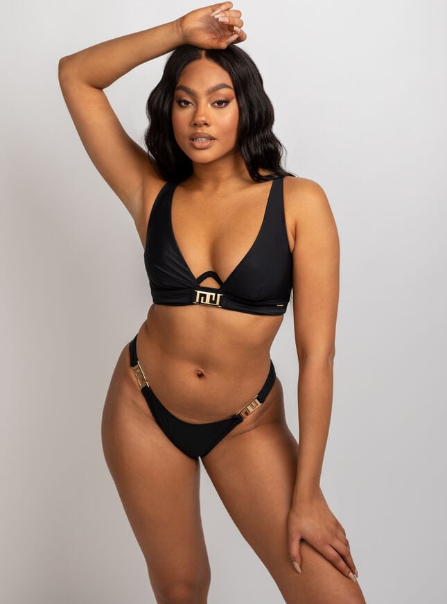 boux avenue Kasos trim bikini brazilian - Black