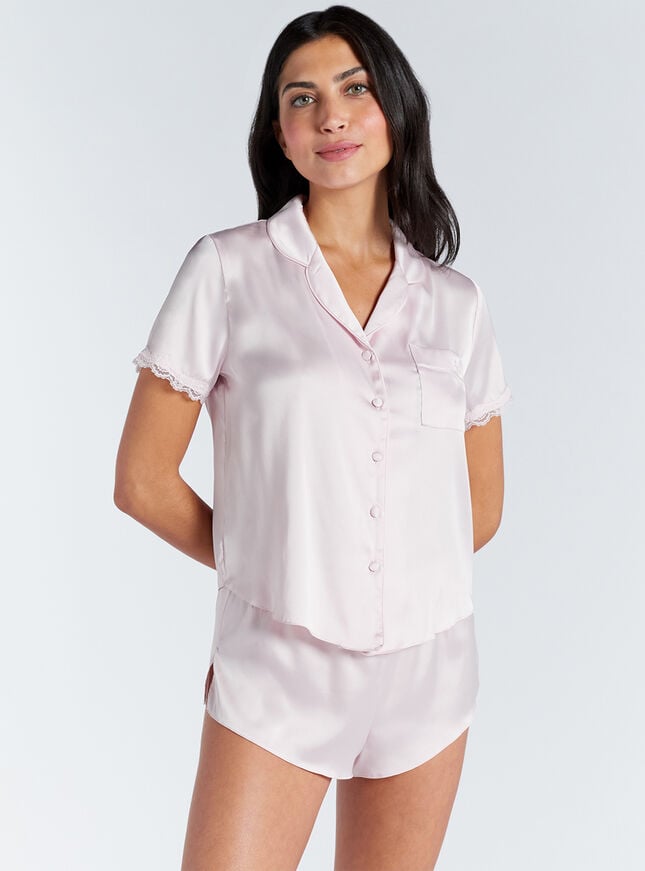 boux avenue Kaya satin short pyjama set - Pink