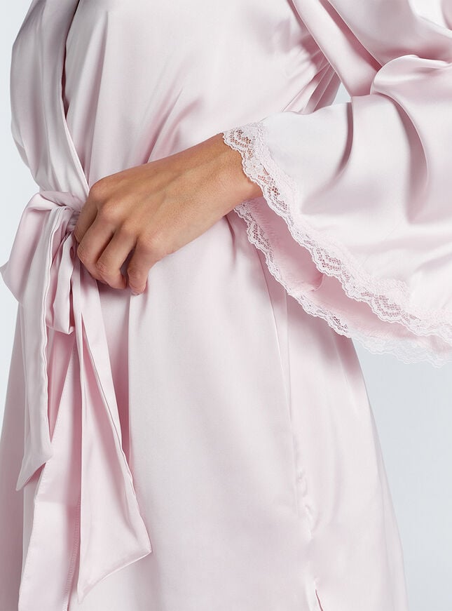 Boux Avenue Kaya Satin Short Robe - Pink