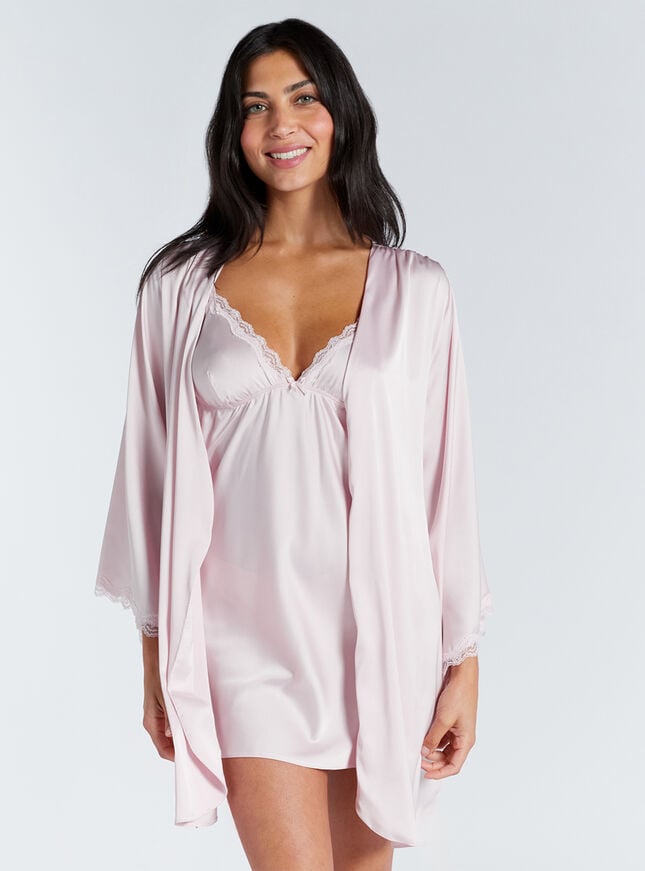Boux Avenue Kaya Satin Short Robe - Pink