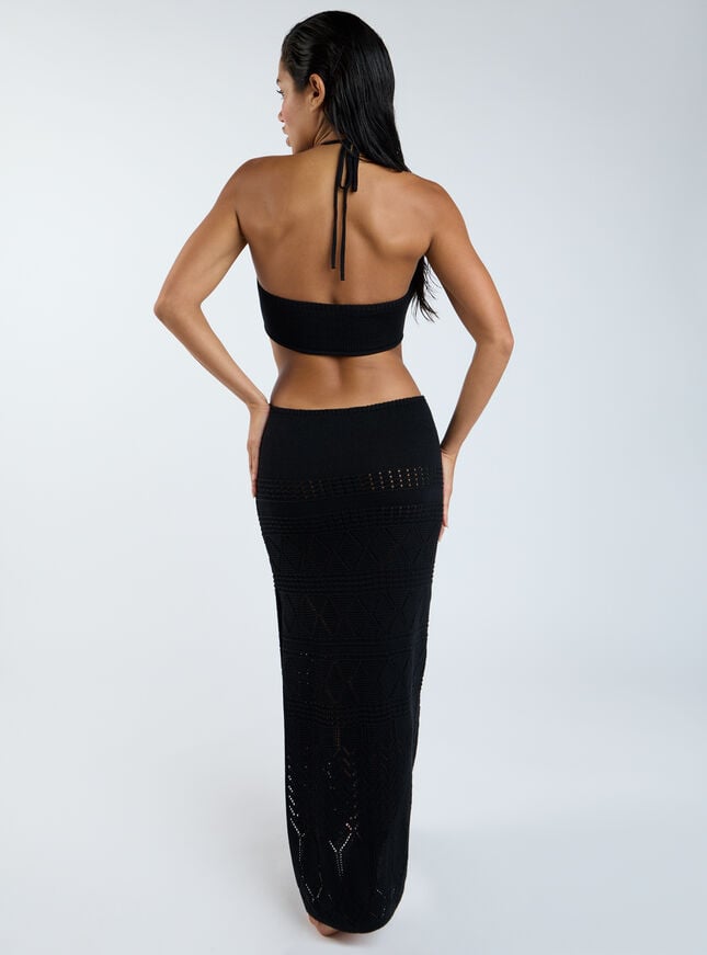 Boux Avenue Knitted Cut Out Maxi Dress - Black