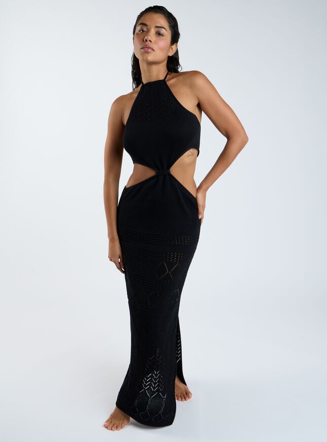 boux avenue Knitted cut out maxi dress - Black