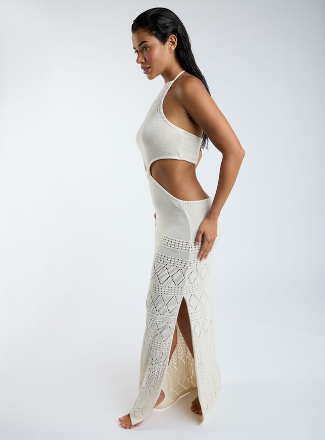 Boux Avenue Knitted Cut Out Maxi Dress - Stone
