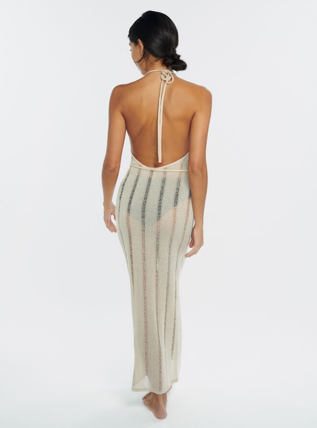 Boux Avenue Knitted Maxi Beach Dress - Stone