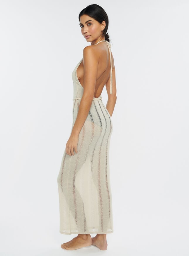 Boux Avenue Knitted Maxi Beach Dress - Stone