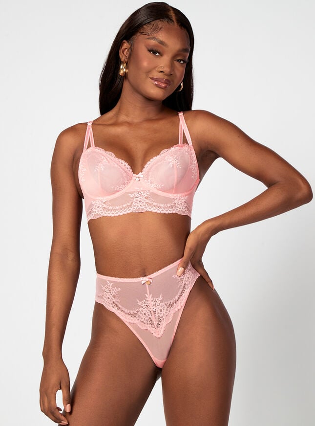 Boux Avenue Lauryl Longline Bra - Coral