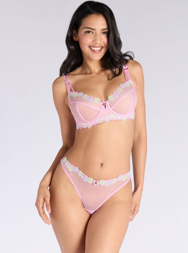 Boux Avenue Layla Mesh Thong - Pink Mix