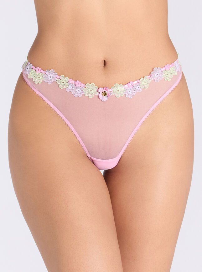 boux avenue Layla mesh thong - Pink Mix