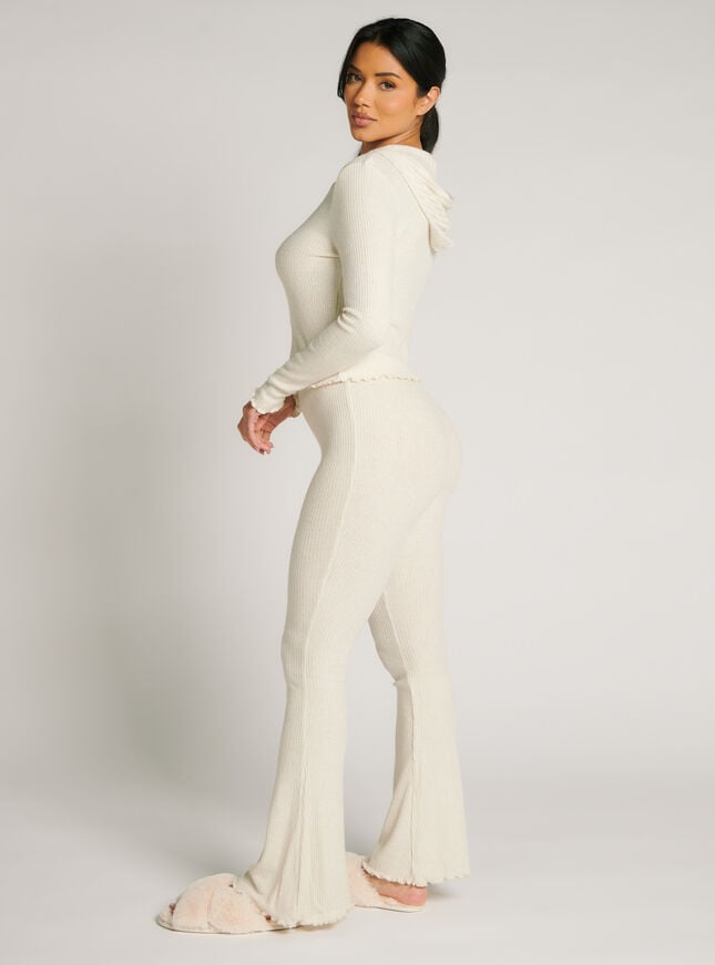 Boux Avenue Leila Sparkle Flared Trousers - Cream