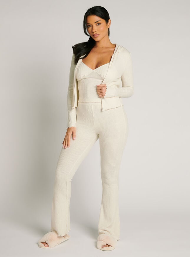 Boux Avenue Leila Sparkle Flared Trousers - Cream