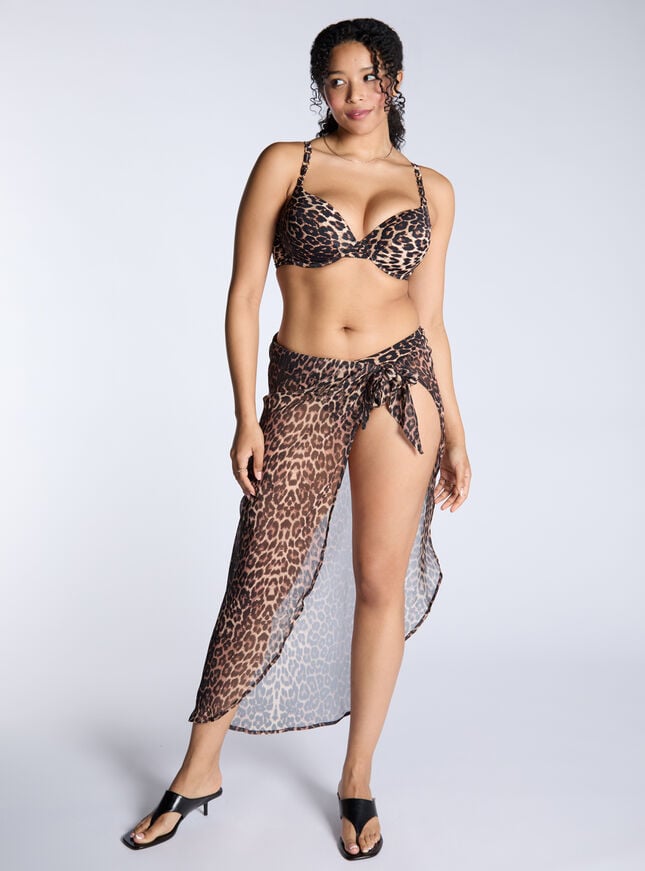 boux avenue Leopard Maxi Sarong - Black Mix