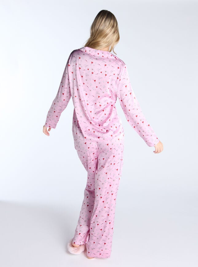 Boux Avenue Luxe Satin Love Pyjama Set - Pink Mix