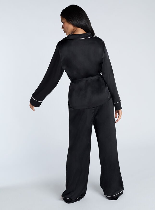 Boux Avenue Luxe Satin Pyjama Shirt - Black