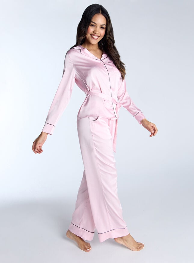 Boux Avenue Luxe Satin Pyjama Shirt - Light Pink