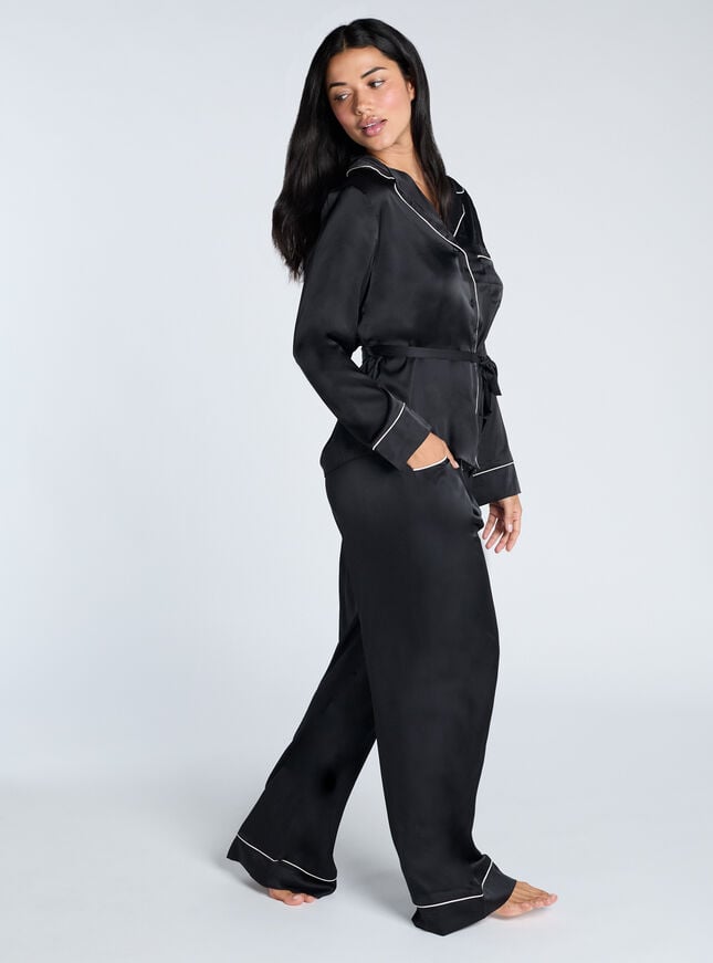 Boux Avenue Luxe Satin Pyjama Trousers - Black