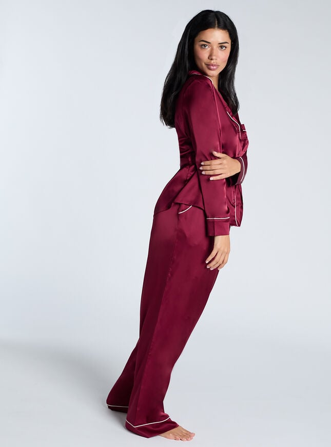 Boux Avenue Luxe Satin Pyjama Trousers - Wine