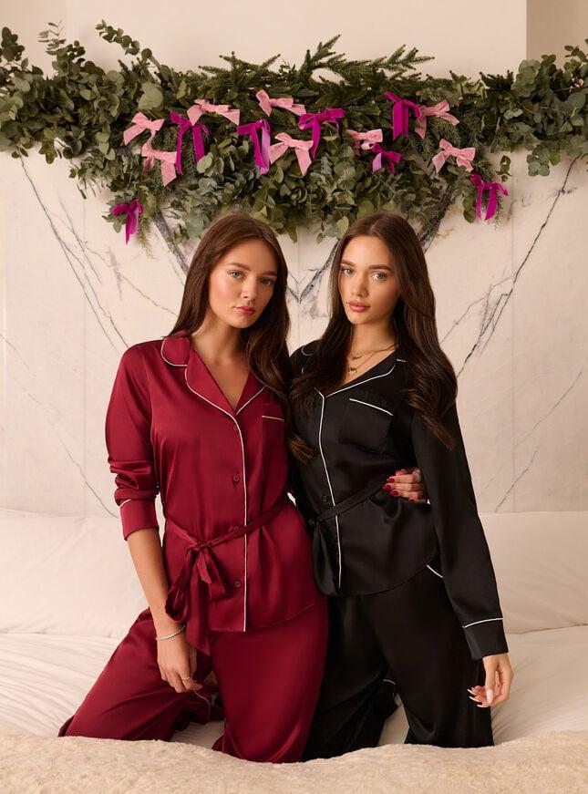 Boux Avenue Luxe Satin Pyjama Trousers - Wine