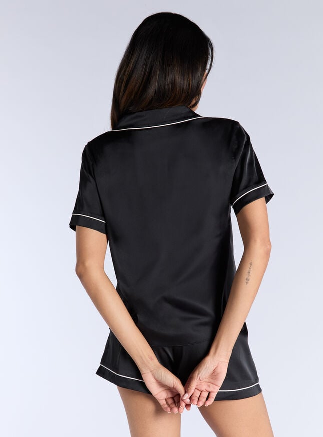 Boux Avenue Luxe Satin Short Pyjama Set - Black