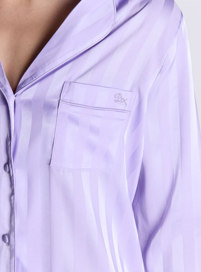 Boux Avenue Luxe Satin Stripe Pyjama Set - Lilac