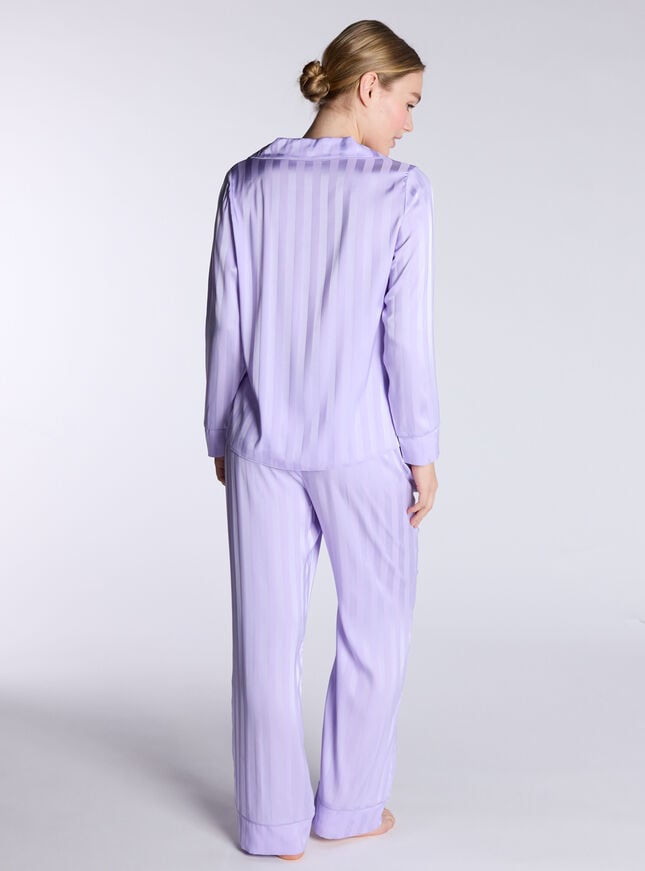 Boux Avenue Luxe Satin Stripe Pyjama Set - Lilac