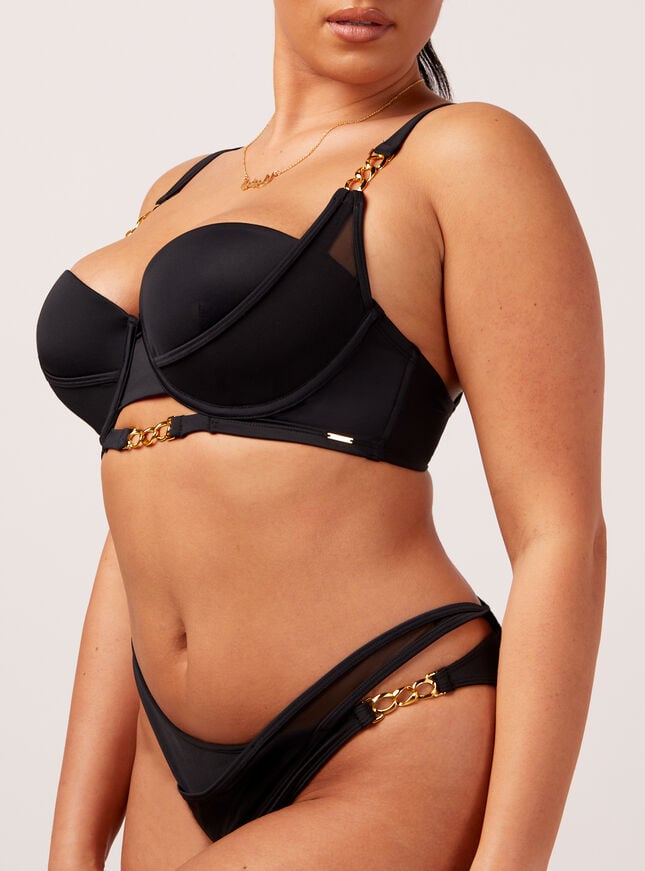 Boux Avenue Mabul Mesh Chain Bikini Briefs - Black