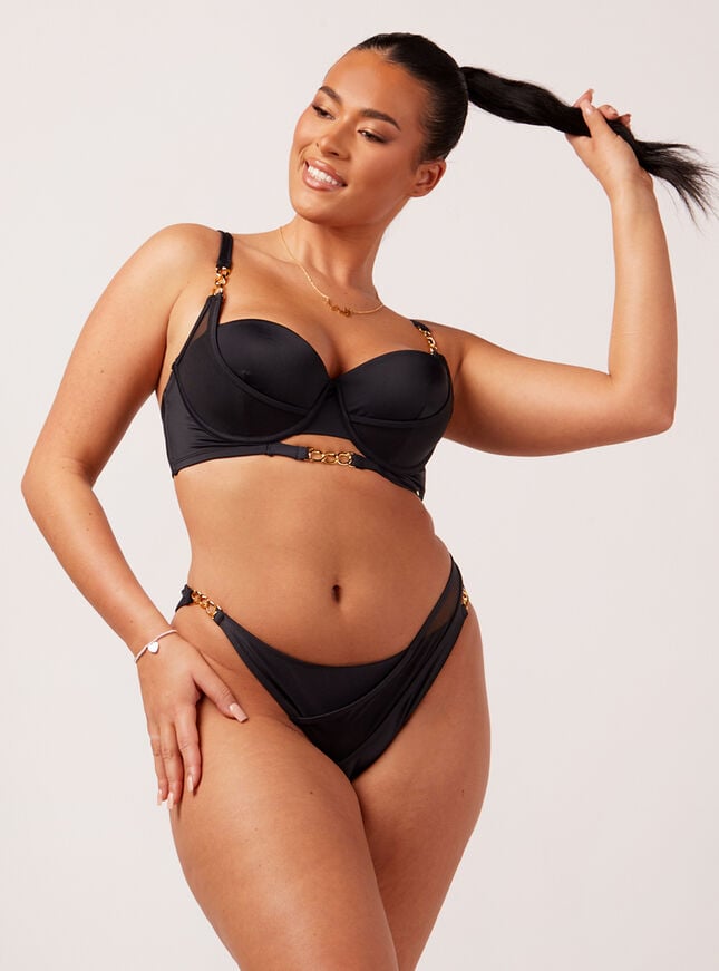 boux avenue Mabul mesh chain bikini briefs - Black