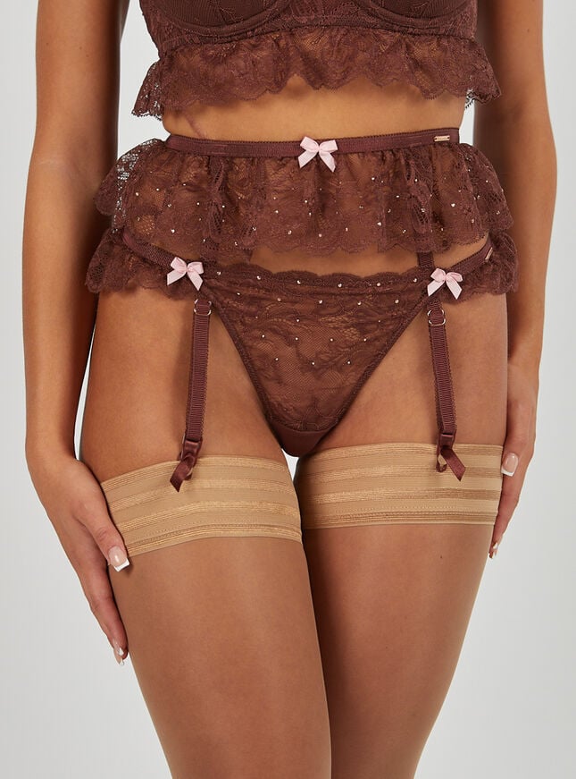 Boux Avenue Maddie Skirt Suspender - Chocolate