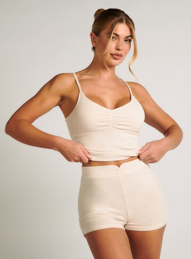 boux avenue Margot fitted shorts - Stone