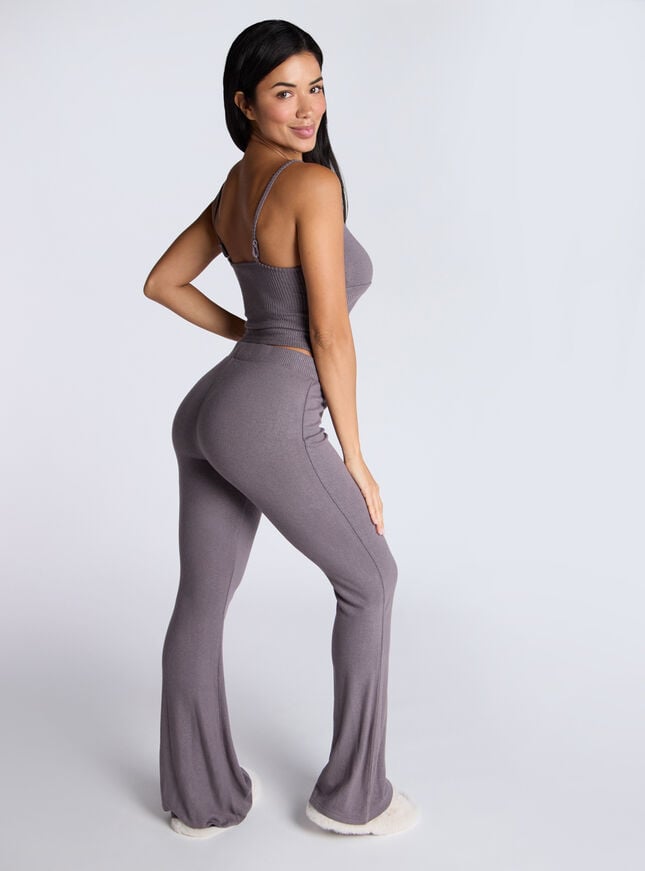 Boux Avenue Margot Flared Trousers - Aubergine