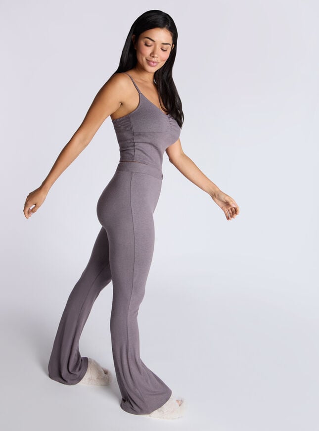 Boux Avenue Margot Flared Trousers - Aubergine