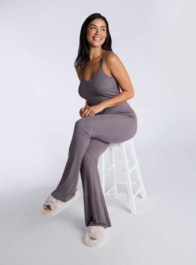 Boux Avenue Margot Flared Trousers - Aubergine