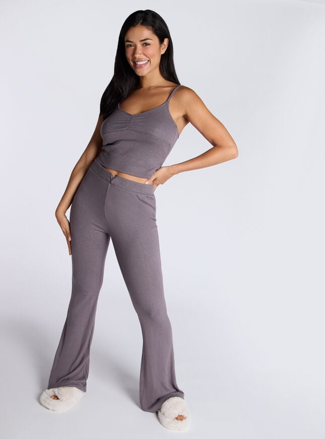 boux avenue Margot flared trousers - Aubergine