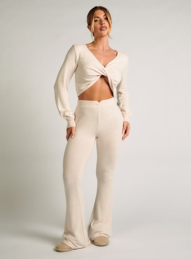 Boux Avenue Margot Flared Trousers - Stone