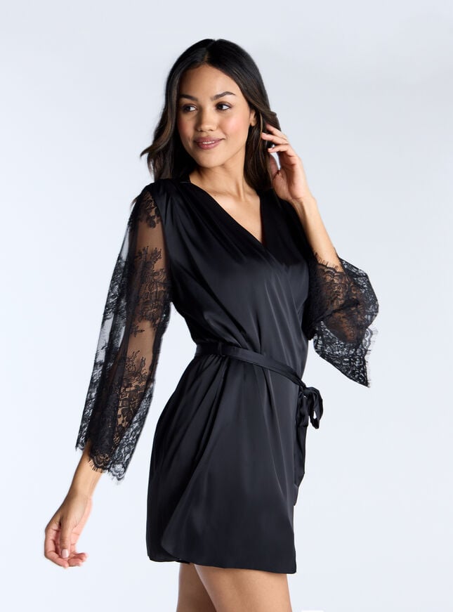 Boux Avenue Mariella Short Robe - Black